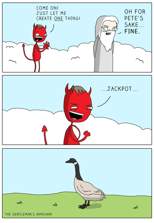 God-Allows-The-Devil-To-Create-The-Evil-Goose-In-Comic-By-Gentlemans-Armchair